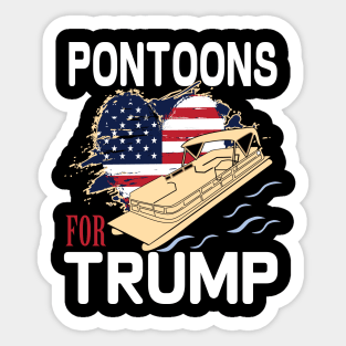 pontoons boat owners support Trump 2020 Sticker